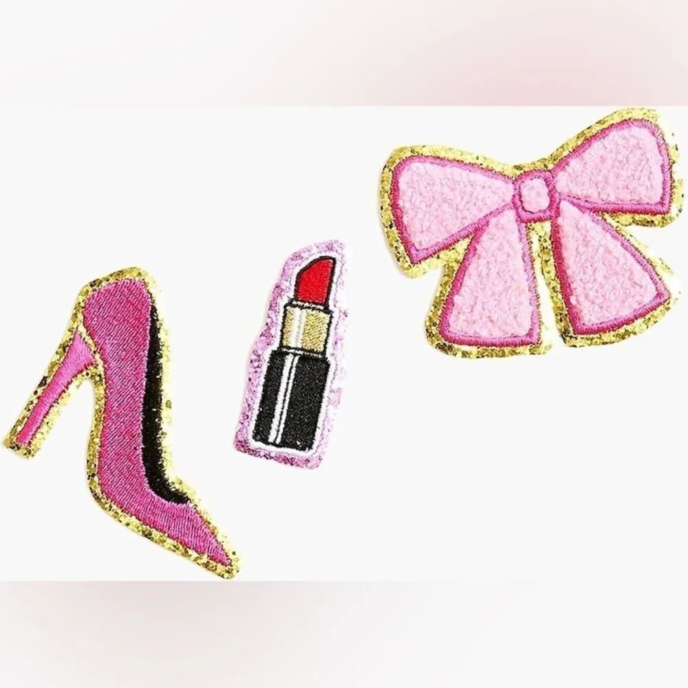 J. Crew Pink and Gold Sticker Patches